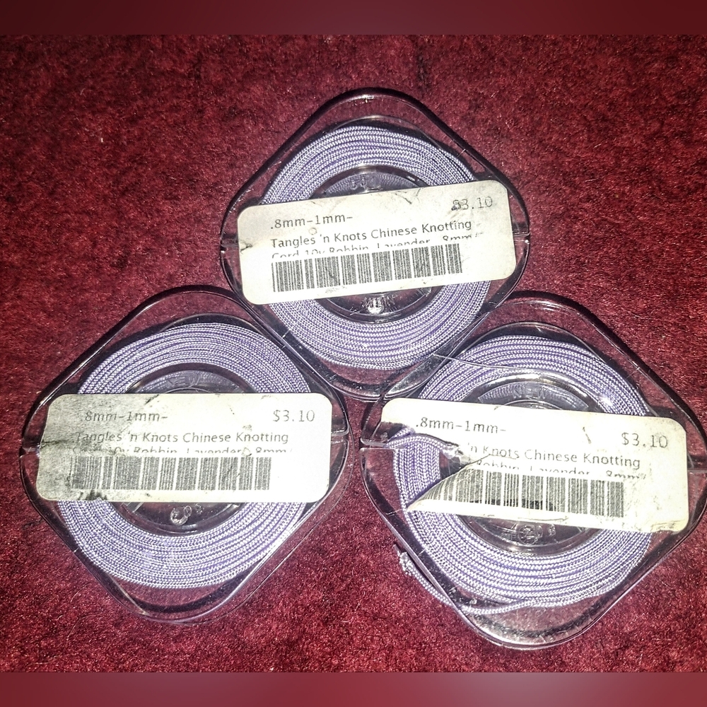 "Tangles 'n Knots" 3 Chinese Knotting Cord Bobbins